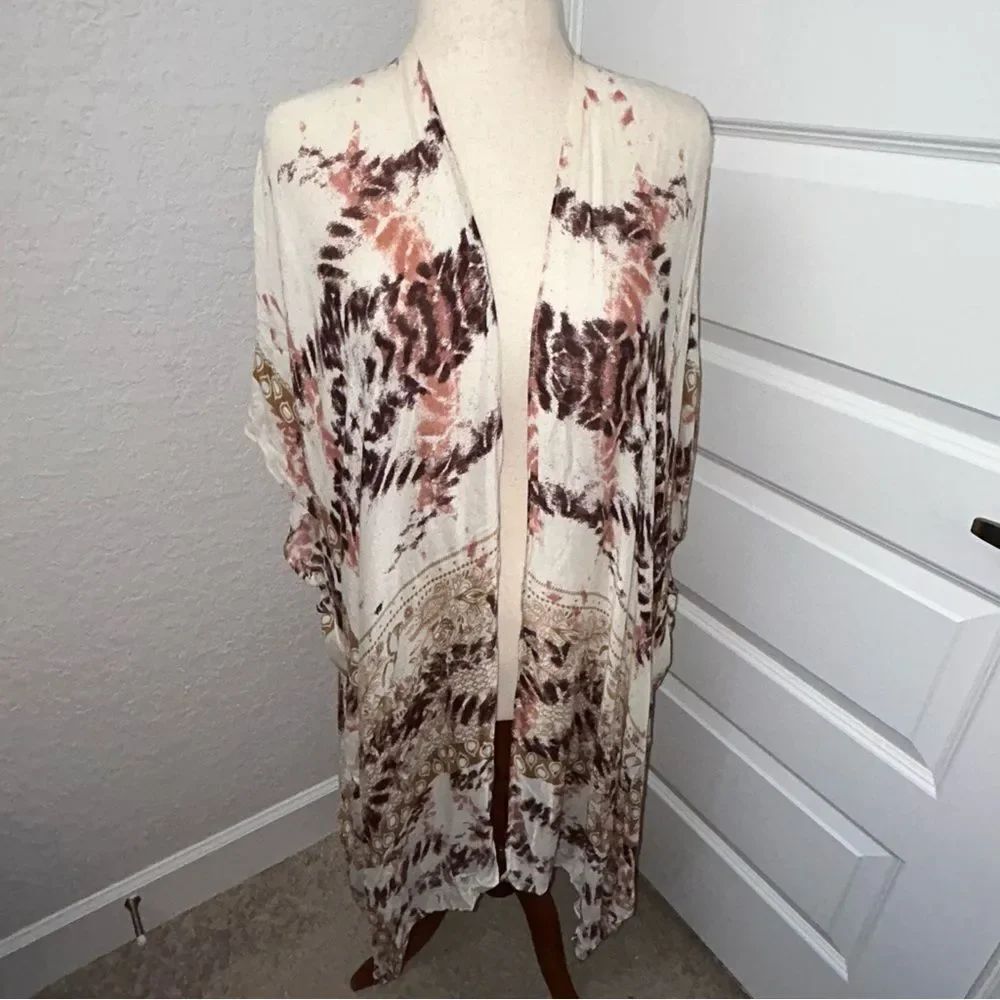 Macchia Di Ruggine Open Front Kimono Cardigan Top